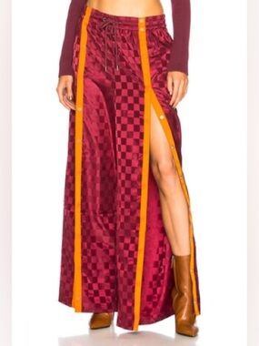 Puma x Fenty Rihanna Front Tearaway Wide Leg Track Pants Maroon XS